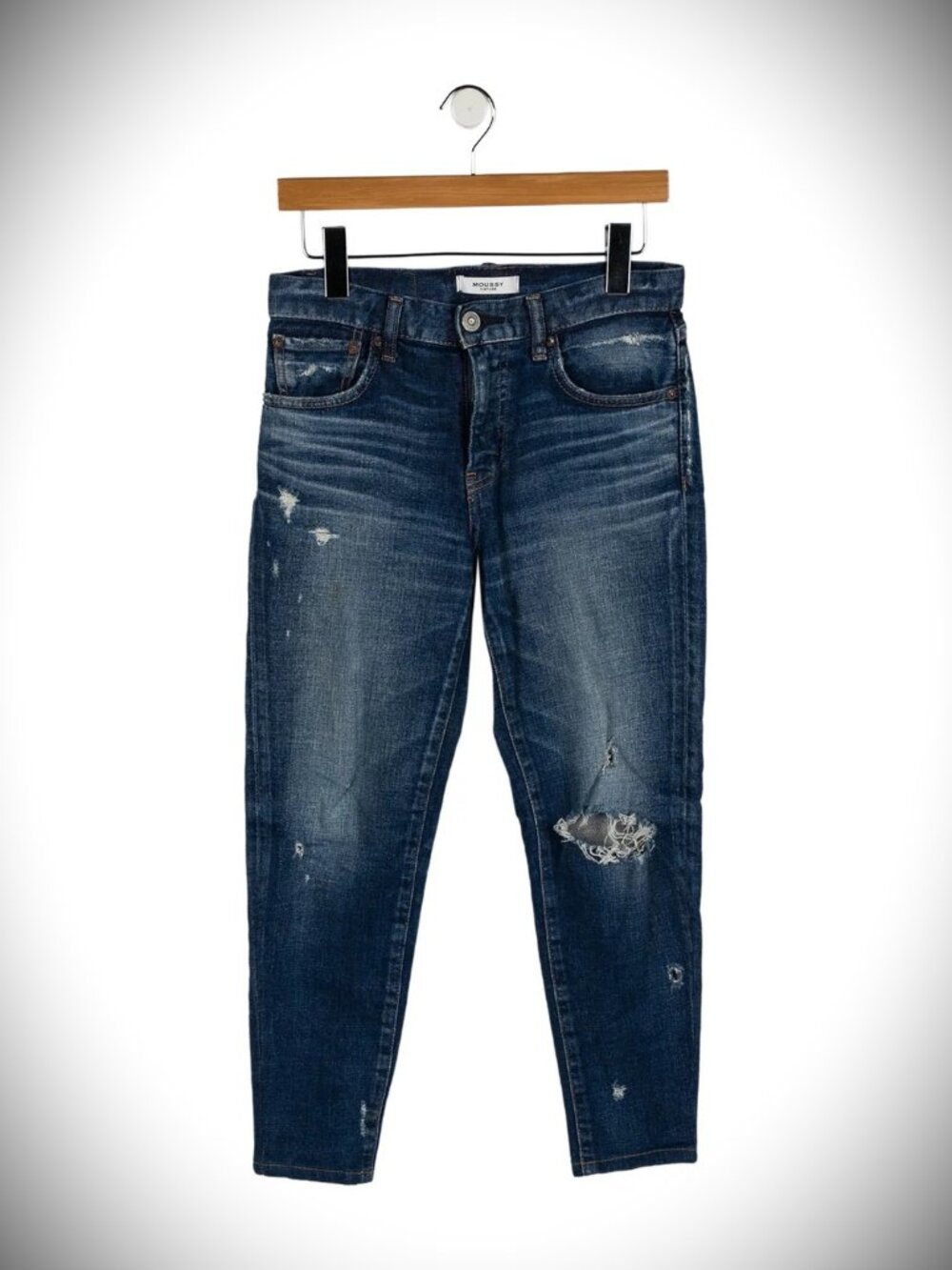 Moussy  Mid-Rise Skinny Leg Jeans  Blue | Size: S | US 26